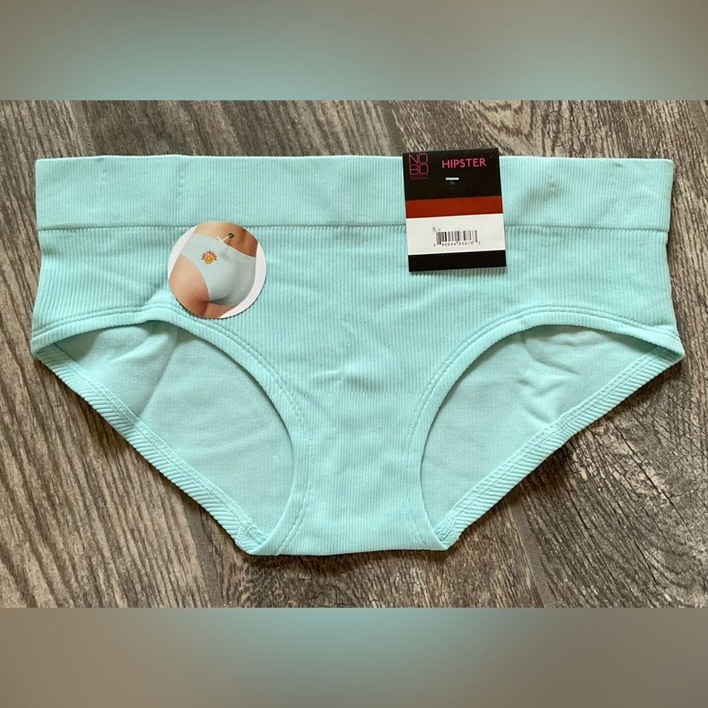New Nobo, No Boundaries seamless hipster panties size XL or XXL Aqua Flower